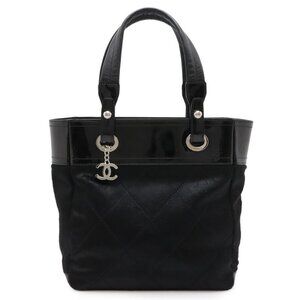 Chanel Paris Biarritz Tote PM Shoulder Bag Leather Black